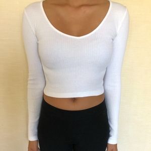 Long Sleeve Knitted Crop Top